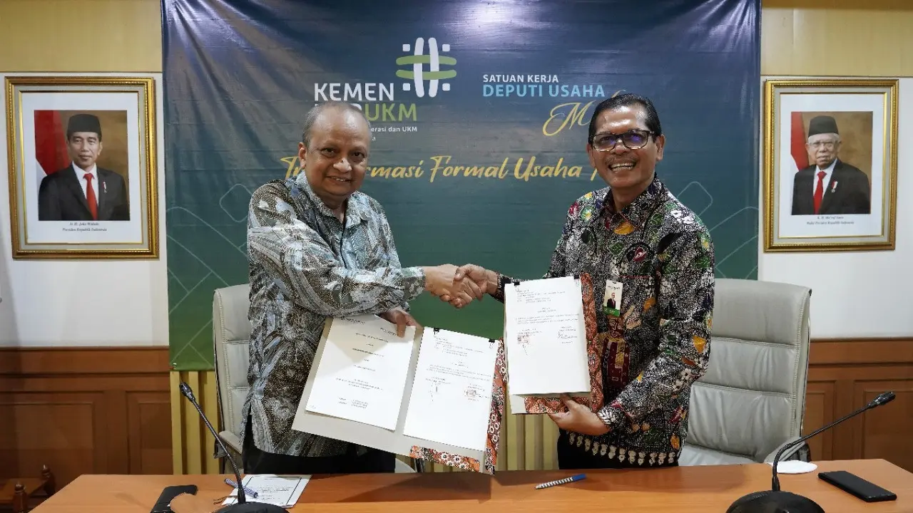 Penandatanganan Perjanjian Kerja sama Pembiayaan dalam rangka Pembayaran Subsidi Bunga KUR, antara Deputi Bidang Usaha Mikro selaku Kuasa Pengguna Anggaran (KPA) KUR dengan Bank Aceh Syariah di Jakarta, Kamis (20/10/2022).