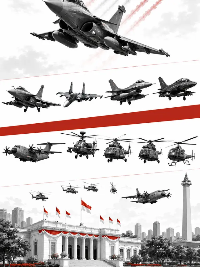 Infografis 81 Alutsista TNI Bakal Atraksi di Langit Istana