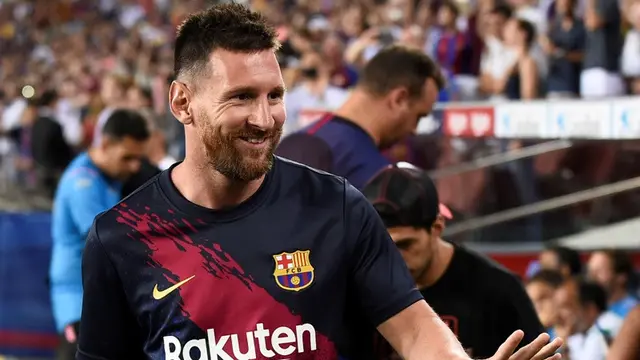 Penyerang Barcelona, Lionel Messi.