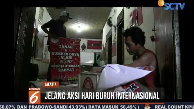 Sekitar lebih dari 2 ribu buruh dari Kongres Aliansi Serikat Buruh Indonesia akan berdemonstrasi di Hari Buruh Dunia menuntut penghilangan sistem kerja kontrak.