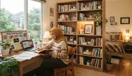 10 Ide Desain Kamar dengan Rak Buku yang Sesuai dengan Kepribadian, Bikin Semangat Raih Cita-Cita