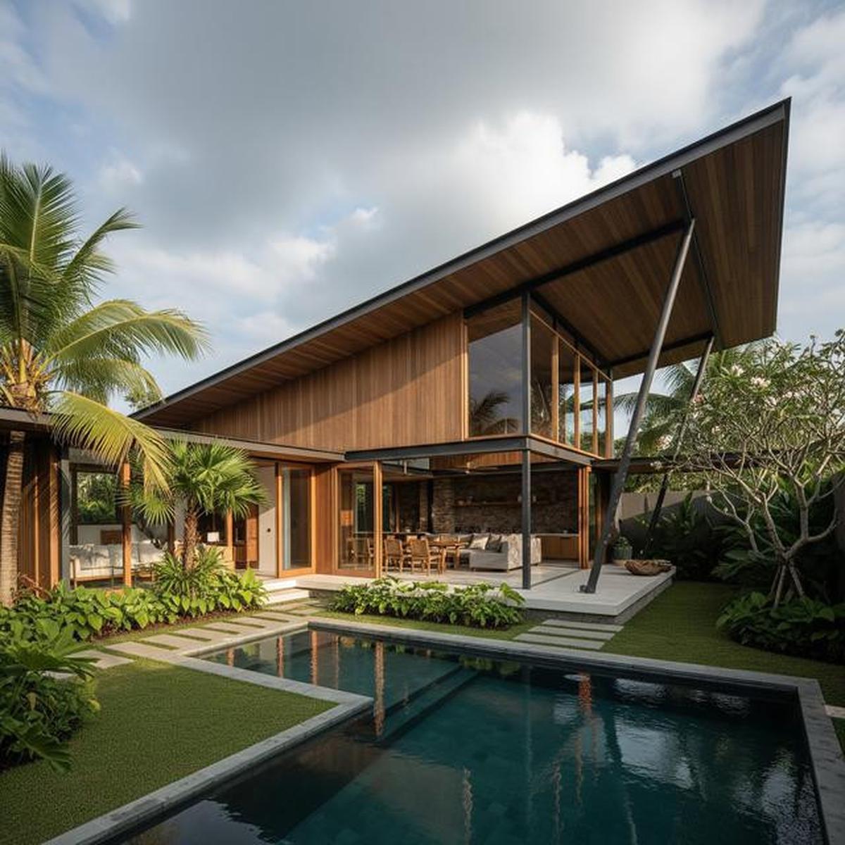 7 Gambar Rumah Minimalis Bentuk L Tampak Depan dengan Sentuhan Modern Tropis di 2025