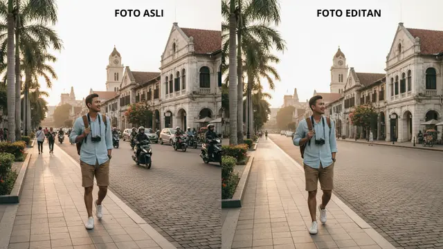 Prompt Gemini AI agar Foto Liburan Terlihat Sepi dan Estetik (Foto: Gemini AI)