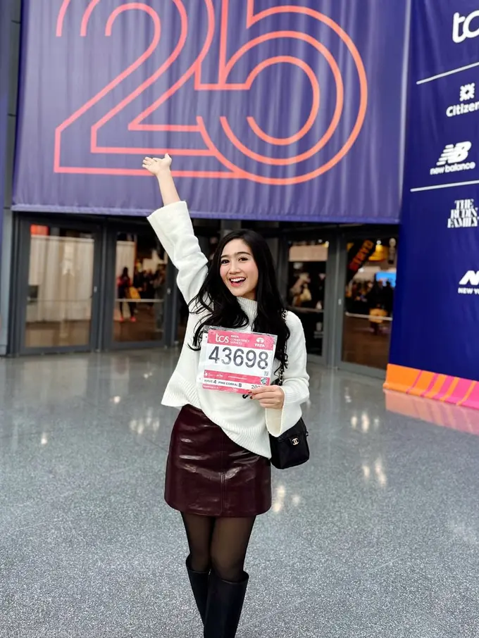 Winter Look Febby Rastanty Jelang New York Marathon, Tampil Edgy Feminine dengan Tas Chanel Rp106 Jutaan
