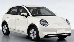 Tampak Wuling Binguo Pro yang bergaya bulat dengan lampu depan melingkar dan detail permukaannya yang halus membuatnya cocok untuk mobilitas urban (MIIT)