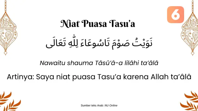 Niat Puasa Tasu;a