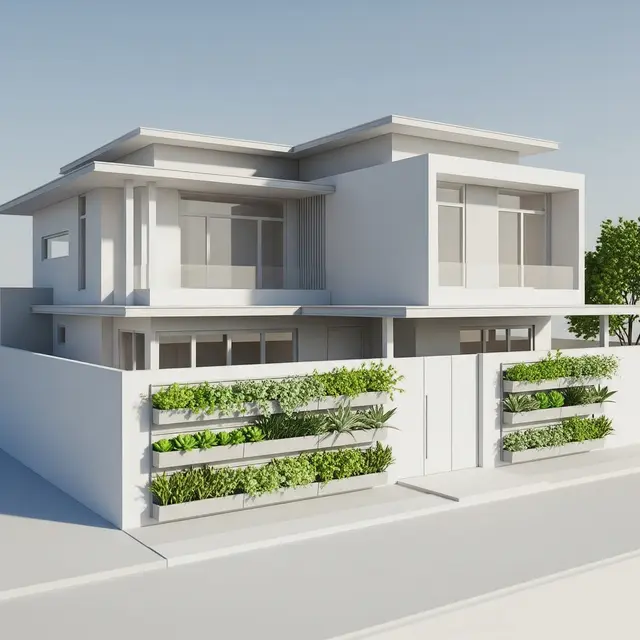 Model Rumah Kecil Tapi Luas dengan Pagar Tanaman Hias Modern Minimalis