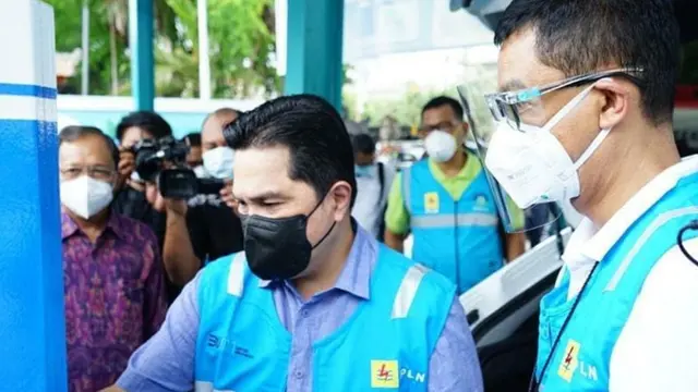 Menteri BUMN Erick Thohir meninjau proyek-proyek milik PT PLN (Persero). (Dok BUMN)