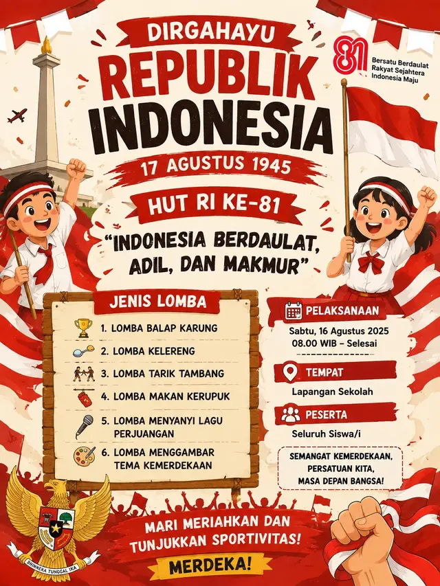 Ilustrasi Poster HUT RI/AI Generated