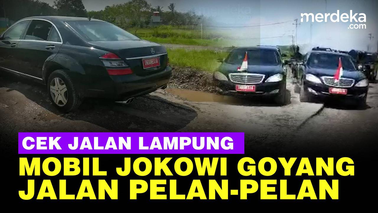 VIDEO: Penampakan Mobil Jokowi Goyang-Goyang Lewati Jalan Rusak Lampung