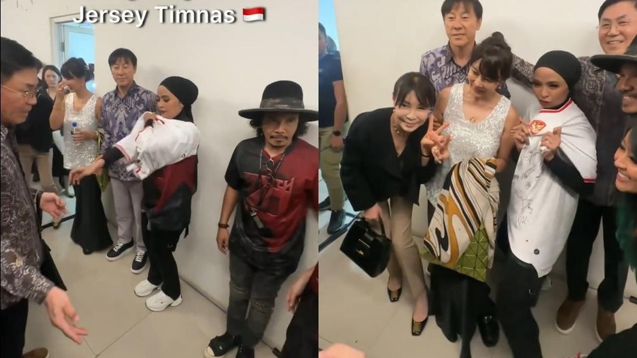 Tantri Kotak Dapat Kaos Shin Tae Young Beserta Tanda Tangan Para Pemain Timnas, Langsung Dipakai