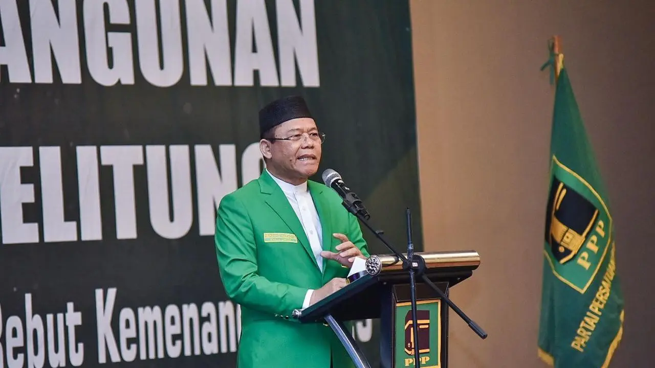Ketua Umum DPP Partai Persatuan Pembangunan (PPP), Muhamad Mardiono, saat membuka Muswil, di Swissbel Hotel Pangkalpinang, Sabtu (17/1/2026) (Istimewa)