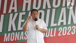Anas menyatakan  kezaliman hukum boleh terjadi kepada dirinya, tetapi tidak kepada anak bangsa lainnya dan  kasus Hambalang yang pernah menjeratnya dapat menjadi pelajaran bagi bangsa di masa depan.(merdeka.com/Arie Basuki)