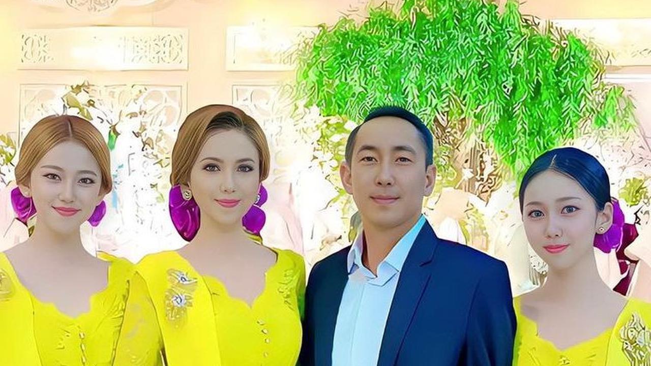Potret Kombes Pol Slamet Riyadi Diapit 3 Wanita  Cantik Pakai Kebaya Kuning di Pernikahan Putra Rektor Ubhara Jaya Jadi Sorotan