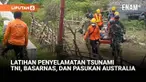 TNI bersama Basarnas dan Australian Defence Force (ADF) melaksanakan simulasi penyelamatan bencana tsunami di Bayah, Banten. Latihan gabungan ini merupakan bagian dari program Bhakti Kanyini Ausindo 2025.