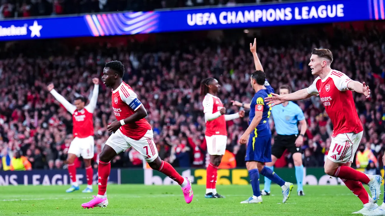Foto: Melihat Gol Semata Wayang dari Bukayo Saka yang Membawa Arsenal ke Final Liga Champions