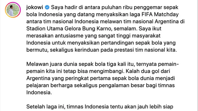 Pernyataan sikap Presiden Jokowi. (Foto: Dok. Instagram @jokowi)