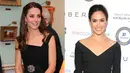 Tak hanya putih, Meghan Markle dan Kate Middleton pun cantik dengan gaun panjang berwarna hitam! (Getty Images/Cosmopolitan)