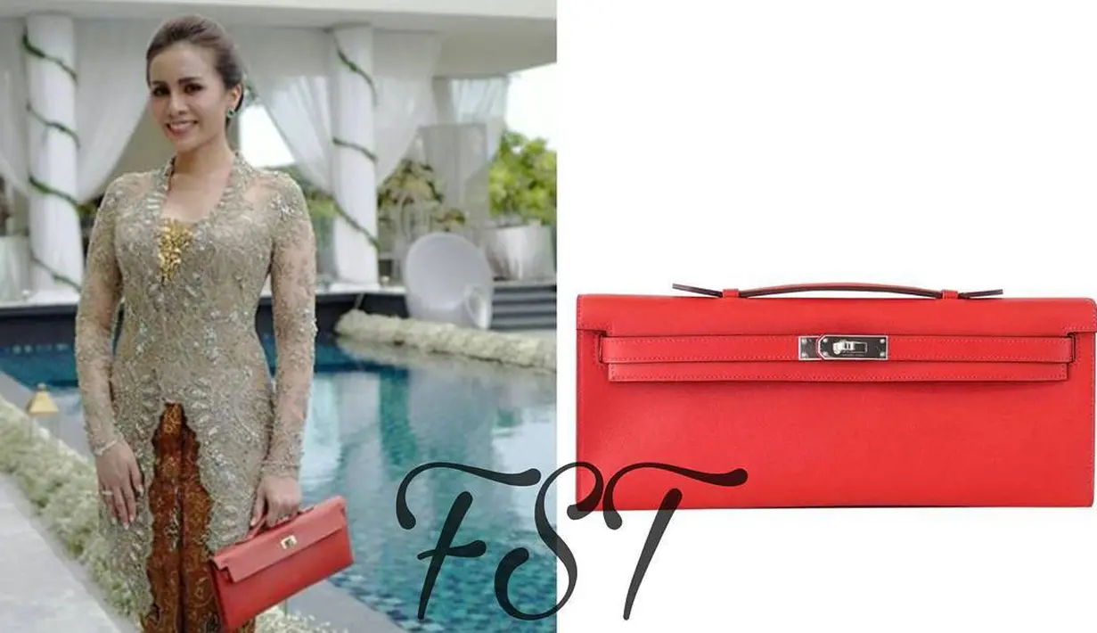 Koleksi Clutch milik Momo Geisha yang dipakai untuk kondangan ini ternyata harganya juga selangit. Dari akun Instagran Fashionselebrit, tertera harganya mencapai $16,500/221.100.000 IDR. (Instagram/fashionselebrit)