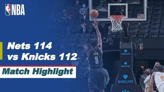 Berita video highlights laga seru NBA 2020/2021 antara Brooklyn Nets melawan New York Knicks yang berakhir dengan skor 114-112, Selasa (6/4/2021) pagi hari WIB.