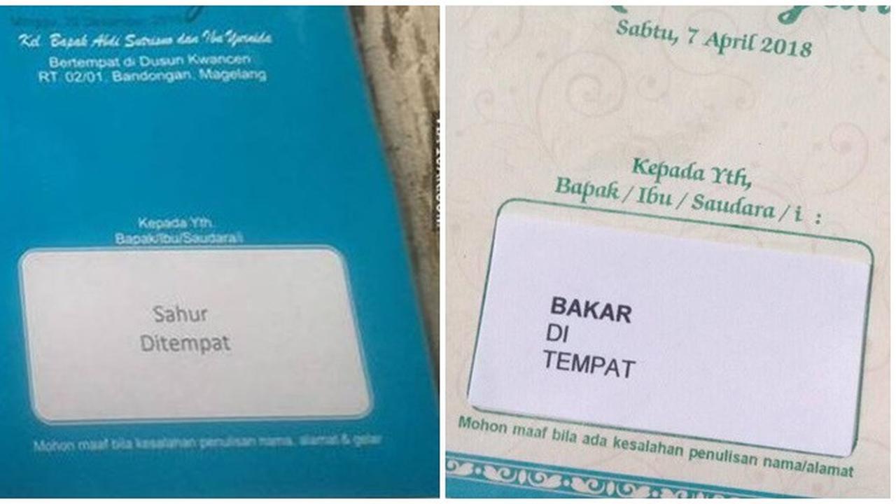 Nama Lucu di Undangan Pernikahan Ini Kocak Abis
