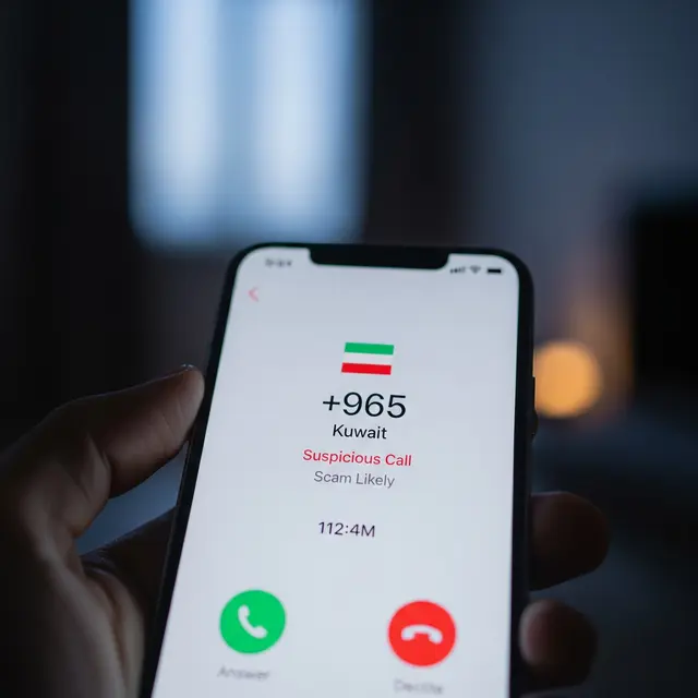 Panggilan Mencurigakan dari Nomor Kode Telepon +965 (AI Generated)