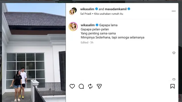 Wika Salim dan Max Adam Kamil (instagram.com/maxadamkamil)