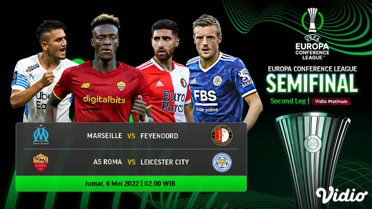 Link Live Streaming Semifinal Leg Kedua UEFA Conference League 2021/2022 di Vidio, Jumat 6 Mei 2022