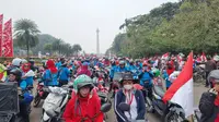 Peserta menghadiri acara Parade Budaya Merah Putih bertajuk Jayalah Selamanya yang digelar di Lapangan Banteng, Jakarta, Minggu (27/8/2023). (Ist)