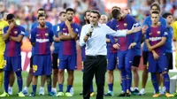 Pelatih Barcelona, Ernesto Valverde. (AP Photo/Manu Fernandez)