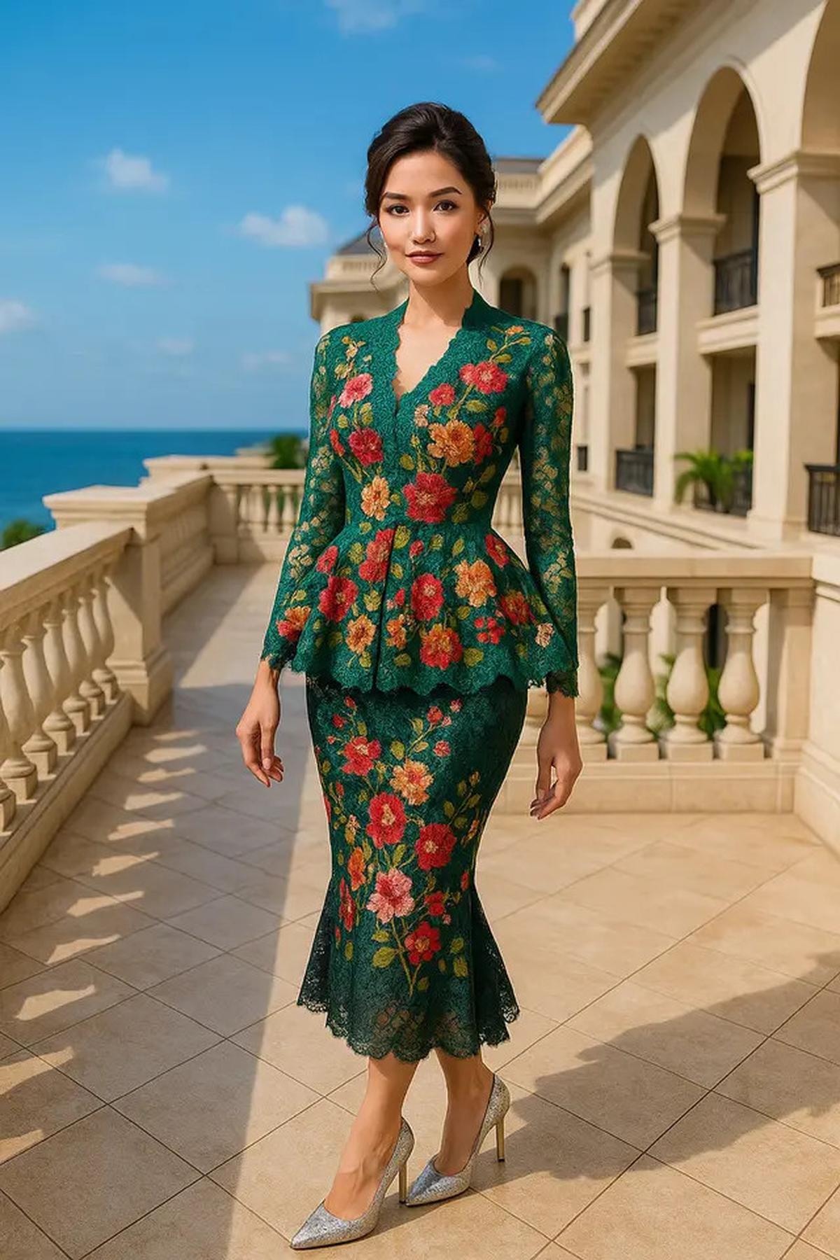 7 Model Kebaya Brokat Motif Bunga, Pilihan Titi DJ di Acara Pernikahan Putrinya Curi Perhatian