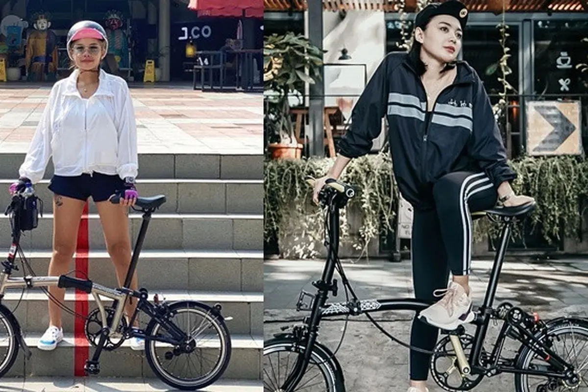 7 Gaya Seleb Wanita saat Bersepeda, Tetap Kece