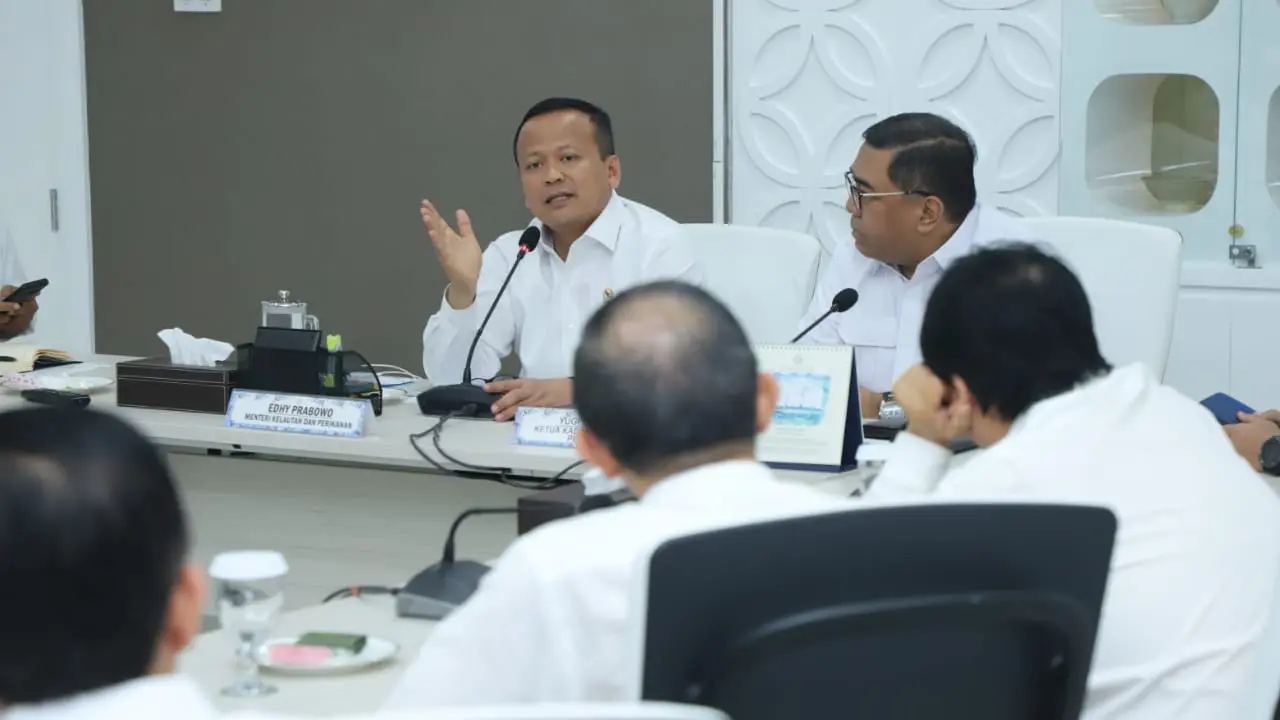 Menteri Kelautan dan Perikanan Edhy Prabowo melakukan audiensi dengan pengusaha yang tergabung dalam perwakilan Kamar Dagang dan Industri (Kadin) Indonesia pada Rabu (30/10/2019). Dok KKP