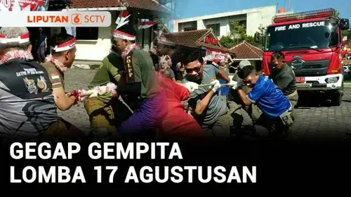  Meriahkan HUT RI, Petugas Pemadam di Banyumas Adu Cepat Tarik Mobil Damkar