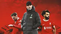 Liverpool - Jurgen Klopp Diapit Mohamed Salah dan Alexis Mac Allister (Bola.com/Adreanus Titus)