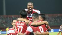 Madura United sukses melumat Barito Putera delapan gol tanpa balas pada laga pekan pertama BRI Liga 1 musim ini di&nbsp;Stadion Gelora Madura Ratu Pamellingan, Pamekasan, Sabtu (23/7/2022). (Bola.com/Wahyu Pratama)