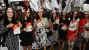 Delapan wanita cantik meramaikan sidang praperadilan Komjen Budi Gunawan di Pengadilan Negeri Jakarta Selatan, Senin (2/2/2015). (Liputan6.com/Johan Tallo)