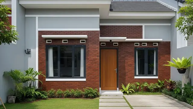 Desain Rumah Kecil dengan Bata Ekspos