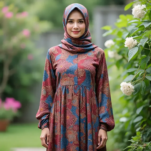 Baju Batik Lengan Lebar untuk Muslimah