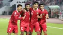 Timnas Indonesia melanjutkan tren positifnya dengan memetik kemenangan kedua pada matchday kedua Piala AFF 2022 di KLFA Stadium, Kuala Lumpur, Malaysia, Senin (26/12/2022) sore WIB. Kali ini Brunei Darussalam yang menjadi korban keganasan Saddil Ramdani dkk dengan kemenangan telak 7-0. Ketujuh gol Timnas Garuda masing-masing dicetak oleh 7 pemain berbeda. (Bola.com/Zulfirdaus Harahap)