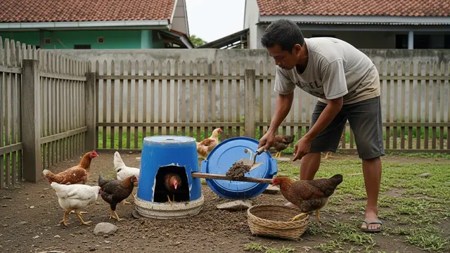Cara Membuat Kandang Ayam Mini dari Ember Cat