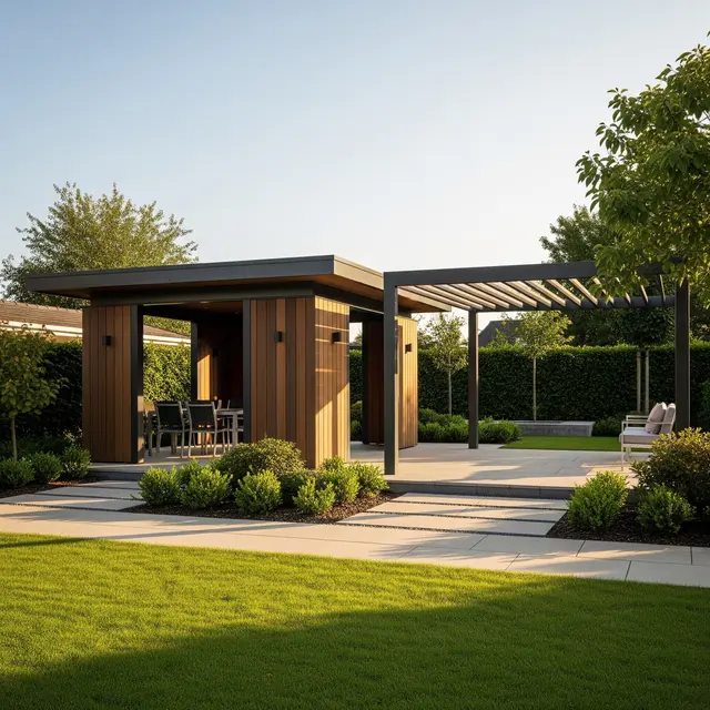 Gazebo Minimalis Modern untuk Taman Rumah (Gemini AI)