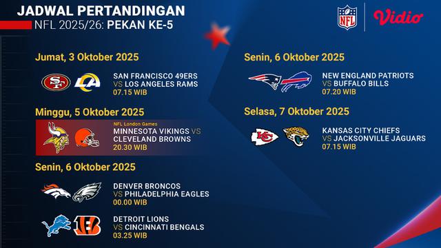 Jadwal NFL pekan kelima nonton di Vidio (dok. vidio.com)