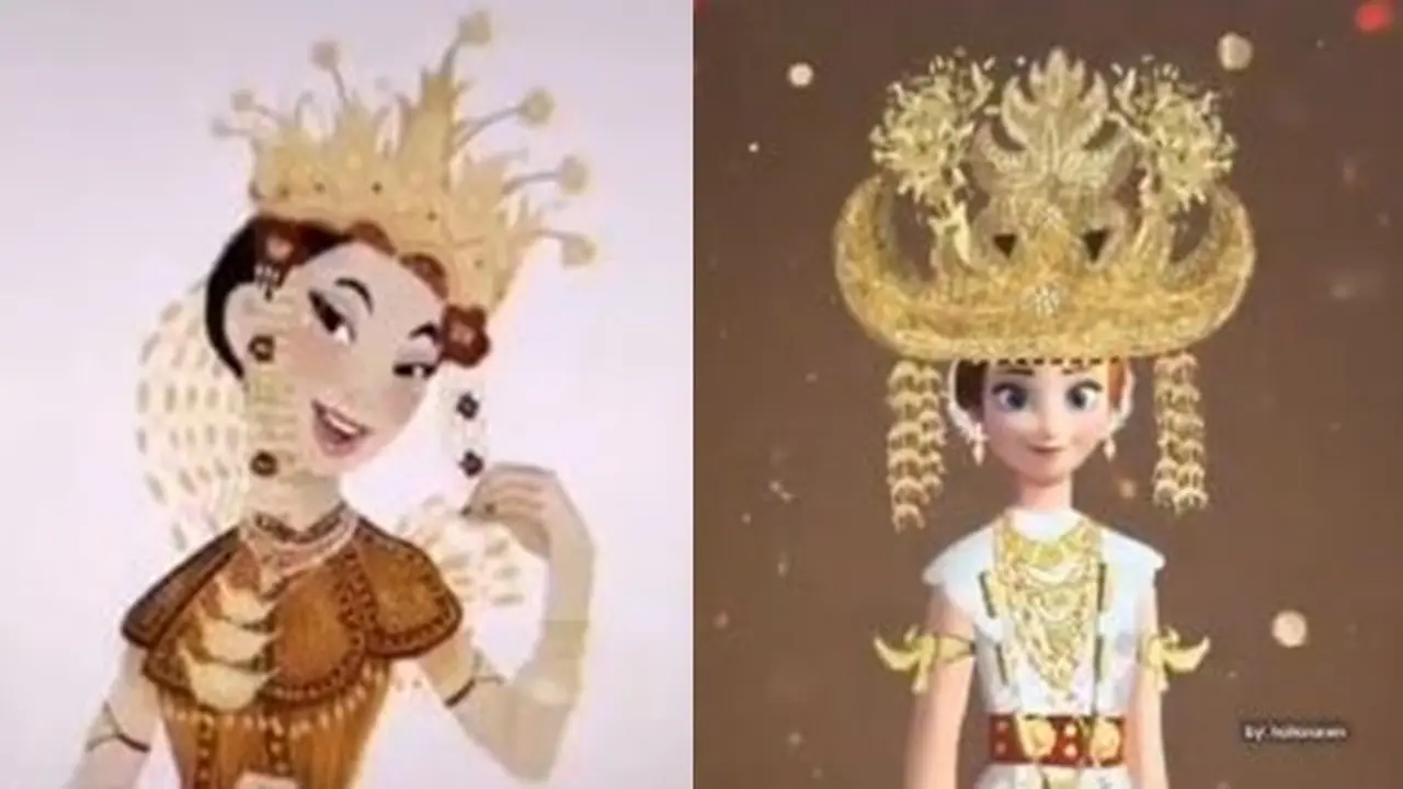 Hasil Editan 7 Tokoh Princess di Film Disney Versi Indonesia Ini Bikin Kagum