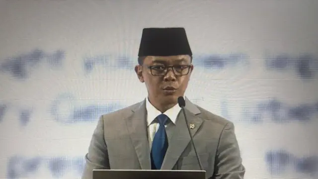 Menteri Luar Negeri RI Sugiono dalam Pernyataan Pers Tahunan Menteri Luar Negeri (PPTM) 2026 di Kementerian Luar Negeri RI, Rabu (14/1/2026).