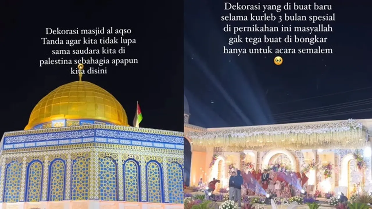 Viral Pernikahan Bertema Palestina di Madura, Dekorasi Pelaminan Terinspirasi Masjid Al Aqsa