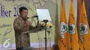 Wakil Presiden Jusuf Kalla memberikan pidato saat silaturahmi nasional Golkar di Kantor DPP Golkar, Jakarta, Minggu (1/11). Silahturahmi di gelar untuk membahas persiapan Partai Golkar dalam menghadapi pilkada 2015. (Liputna6.com/Angga Yuniar)