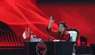 Ketum PDIP Megawati Soekarnoputri menyampaikan pidato politik pada penutupan Rakernas V PDIP di Ancol, Jakarta Utara, Minggu 26 Mei 2024. (Foto: Tim Humas DPP PDIP)