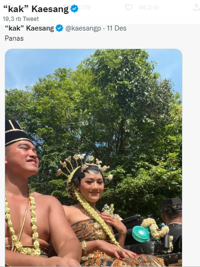 8 Cuitan Nyeleneh Kaesang Setelah Menikah, Sempat Kirim Tweet saat Kirab