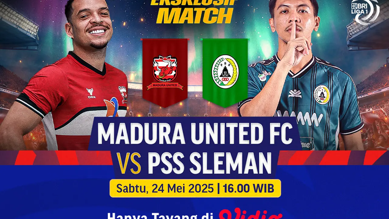 Saksikan Eksklusif Match BRI Liga 1: Madura United vs PSS Sleman Live Stream di Vidio Akhir Pekan